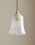 イギリスのアンティーク照明、模様が美しいペンダントランプ
