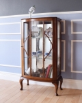 英国スタイルのアンティーク家具、ミラーバックのガラスキャビネット（ショーケース）