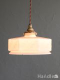 イギリスから届いたおしゃれな照明、アールデコデザインのアンティークペンダントライト（コード・シャンデリア電球・ギャラリーA付き）