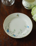 青い小鳥と、蝶が可愛いタスカンのアンティークプレート（TUSCAN CHINA）