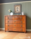 ウォルナット材の４段チェスト、英国輸入のアンティーク家具