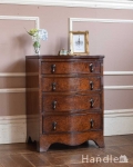 優雅な英国アンティーク家具、使いやすいコンパクトなサイドチェスト（４段）