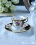 豪華な金彩模様が美しいコールポートのアンティークコーヒーカップ＆ソーサー