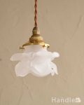 バラのシェードペンダントライト（コード・シャンデリア電球・ギャラリーA付き）