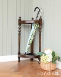 英国アンティーク家具、玄関で活躍するコーナー用ステッキスタンド（アンブレラスタンド） 
