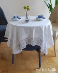 フランスで見つけた、お花のレースが華やかなアンティークテーブルクロス（ドイリー）