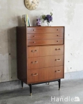 ネイサン社のヴィンテージ家具、北欧スタイルのかっこいい６段チェスト