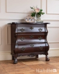 フランス輸入のアンティーク家具、こげ茶色の小さなサイズのチェスト（コモード）