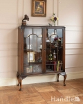 英国の素敵なアンティーク家具、木製のガラスキャビネット