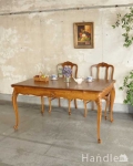 フランス輸入の美しいアンティーク家具、ドローリーフテーブル（伸張式ダイニングテーブル） 