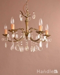 フランスのアンティークシャンデリア（5灯タイプ）（Ｅ17シャンデリア球付）
