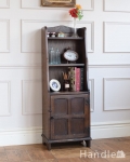 イギリスのアンティーク家具、扉の収納が付いたオープンシェルフ（本棚）