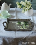 アンティーク調のおしゃれな雑貨、ミラートレイ（シルバー）