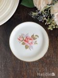 エインズレイのおしゃれなアンティークの小皿、美しい薔薇が描かれたピンディッシュ