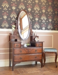 英国デザインのアンティーク家具、大きな鏡付きのドレッシングチェスト