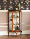引き戸タイプのアンティーク英国家具、ガラスキャビネット（ショーケース）