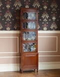 イギリスのアンティーク家具、ガラス扉のスタッキングブックケース（本棚）