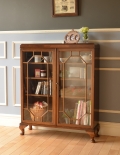 英国スタイルのアンティーク家具、ガラス扉のブックケース（ガラスキャビネット）