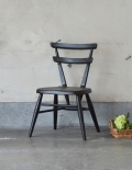 アンティークのアーコールチェア、可愛いダブルバックチャイルドチェア（ブラック）