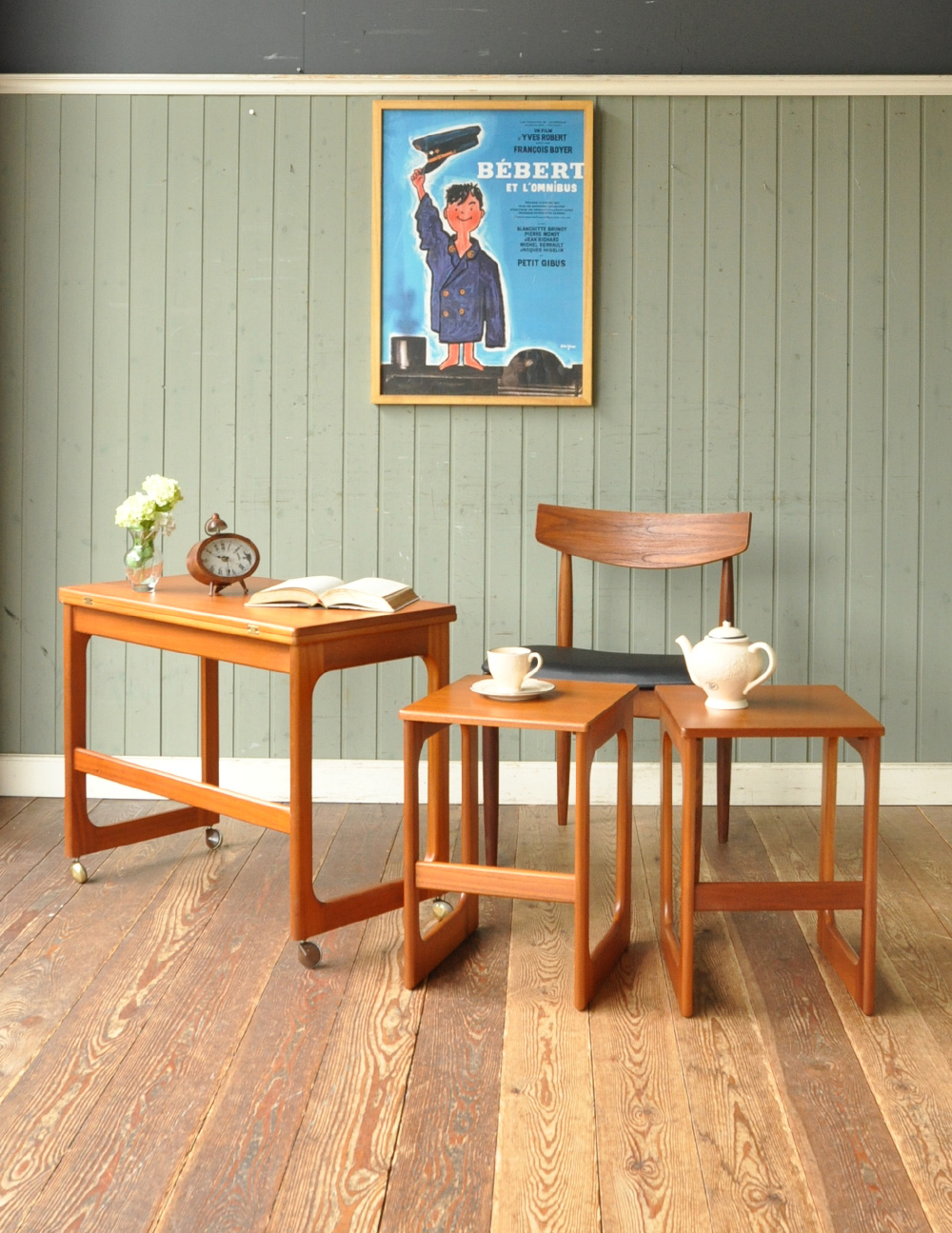 イギリスから届いたおしゃれな伸長式ネストテーブル、マッキントッシュのビンテージテーブル(x-671-f)｜アンティーク家具