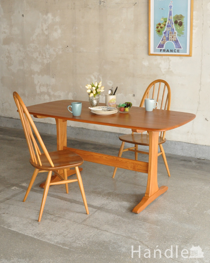 北欧インテリアの鉄板アイテム！アーコール社のアンティークダイニングテーブル (x-857-f)