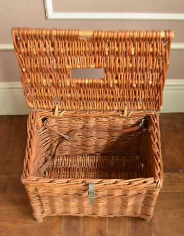 アンティーク☆バスケット 1940年代のアンティーク フィッシャーマンズ バスケット(k-606-z