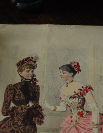 1940年代のアンティーク 絵画(ファッション)(m-623-z)｜アンティーク雑貨