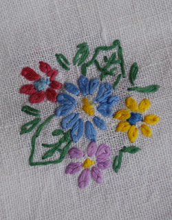 m-877-z アンティークテーブルクロスの刺繍