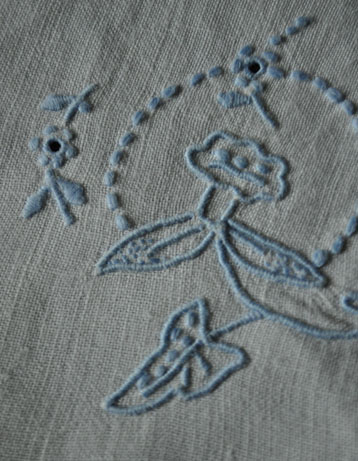 m-920-z アンティークの刺繍マットのアップ