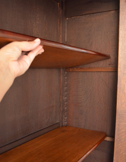 j-1002-f アンティークガラスキャビネットの扉内