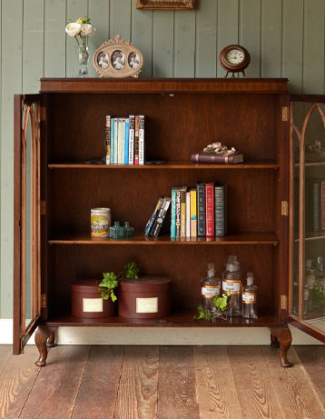 j-1010-f アンティークブックケースのオープン時