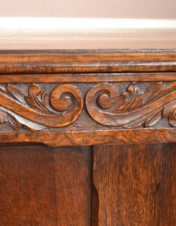 j-1056-f アンティークブランケットボックス（コファ）の彫り