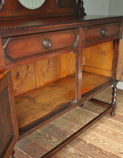 j-1094-f アンティークミラー付きサイドボードの扉内