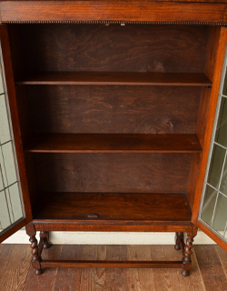 j-1099-f アンティークガラスブックケースの扉内