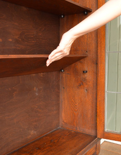 j-1099-f アンティークガラスブックケースの棚板