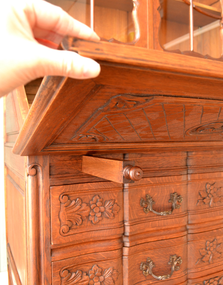 j-1173-f アンティークブックビューローの組み立て