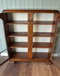 j-1181-f アンティークブックケースの扉内