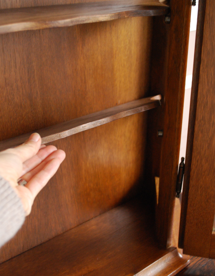 j-1183-f アンティークウォールキャビネットの棚板