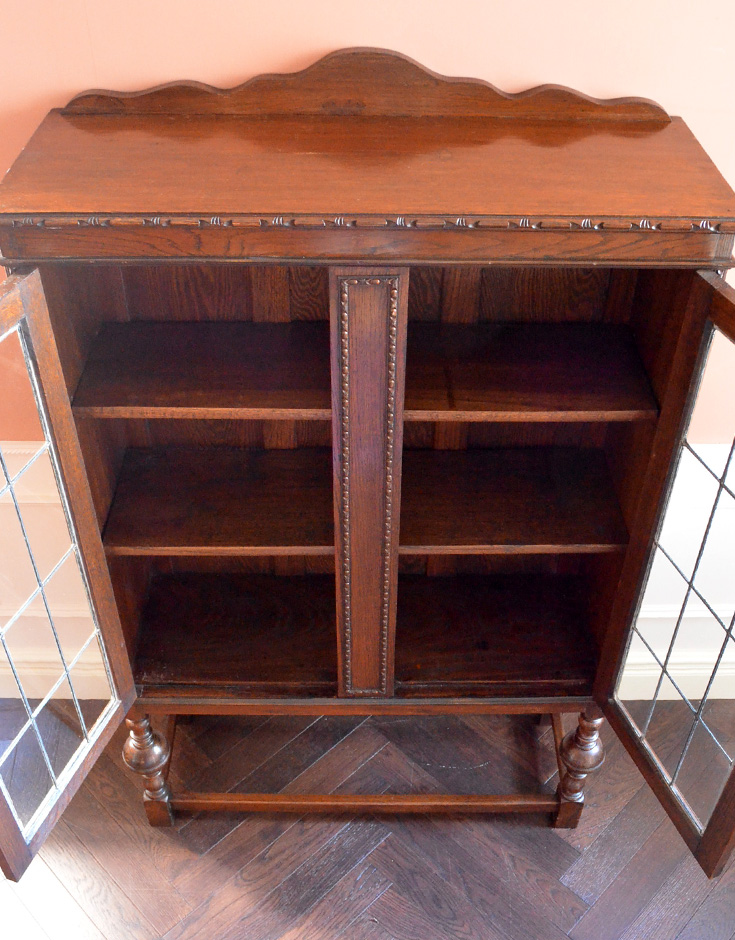 j-1202-f アンティークブックケースの扉内