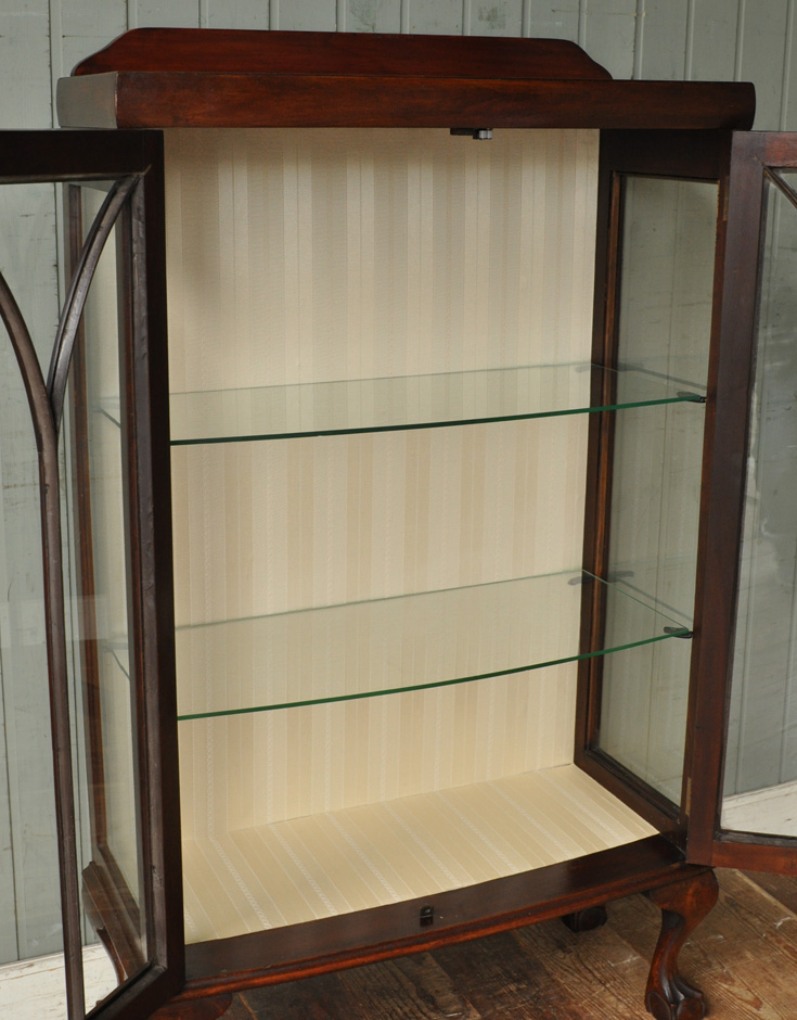 j-1274-f アンティークガラスキャビネットの扉内