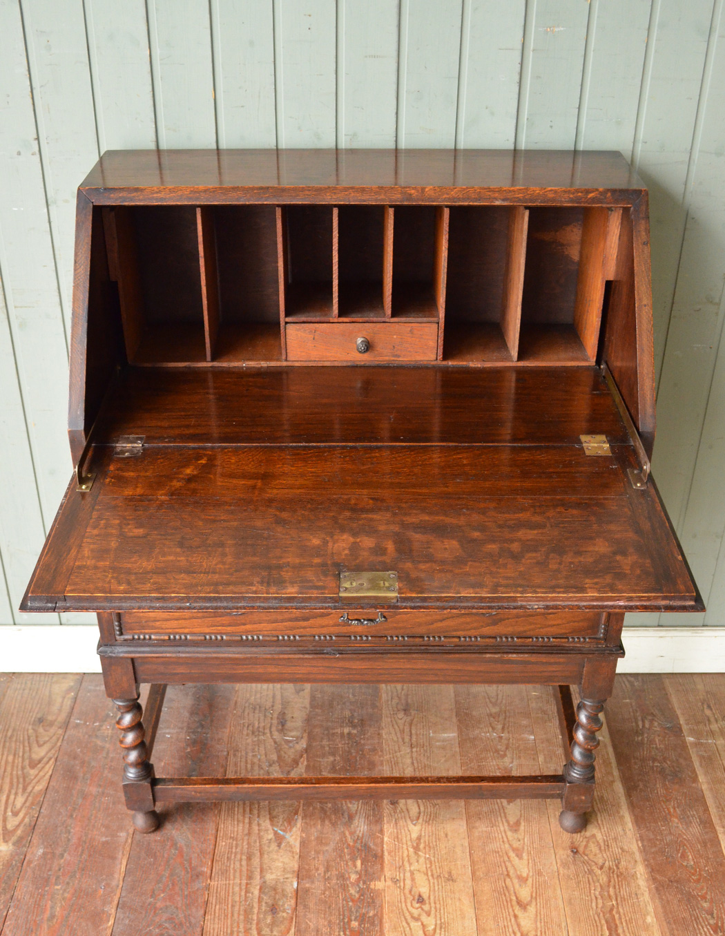 j-1279-f アンティークビューローのオープン時