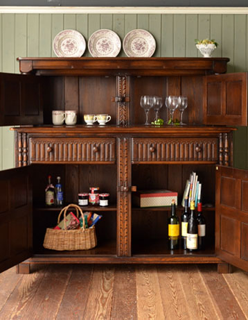 j-779-f アンティークアーコールカップボードの開口時