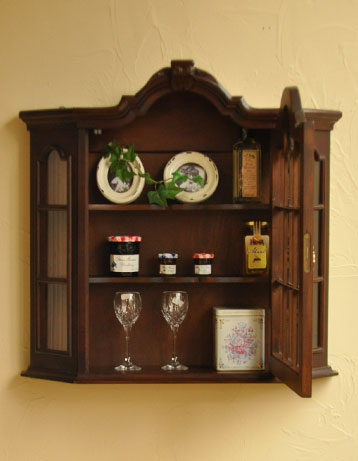 j-901-f アンティークウォールキャビネットのオープン時