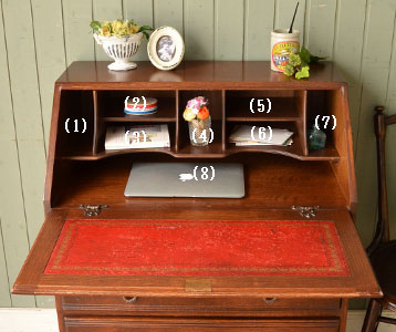 j-939-f アンティークビューローのオープン時