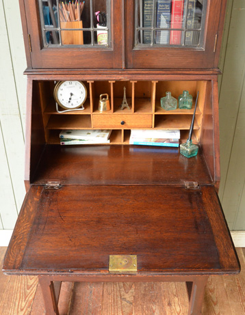 j-991-f アンティークブックビューロー（本棚兼デスク）のビューロー