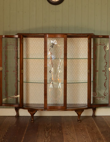 k-571-f アンティーク ガラスキャビネット