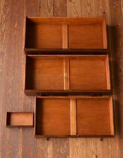 k-737k-f アンティークビューローブックケースの引き出し内