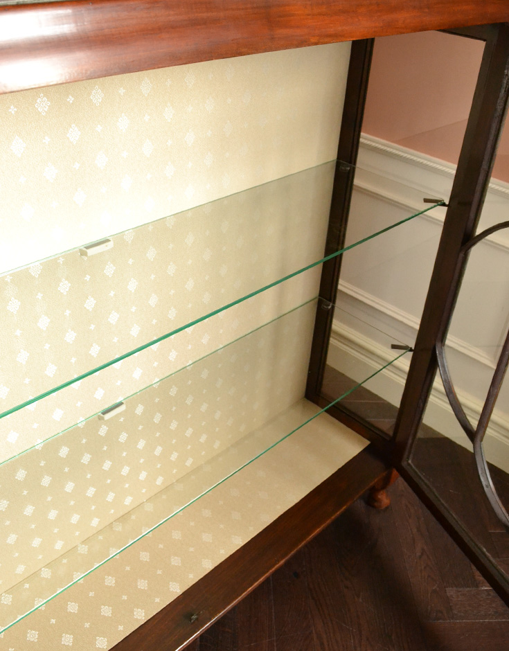 k-745-f アンティークガラスキャビネットの扉内