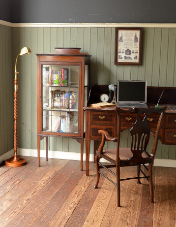 k-789-f アンティークガラスブックケースの書斎