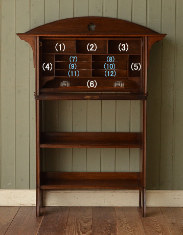 k-795-f アンティークビューローのオープン時